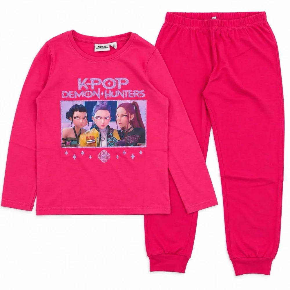 Pigiama K-Pop Demon Hunters bambina fucsia con stampa Huntrix