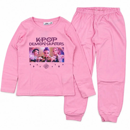 Pigiama K-Pop Demon Hunters bambina rosa chiaro con stampa Huntrix