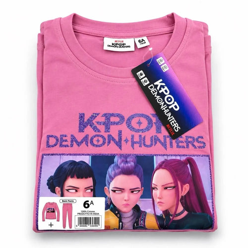 Pigiama K-Pop Demon Hunters bambina rosa antico – dettaglio