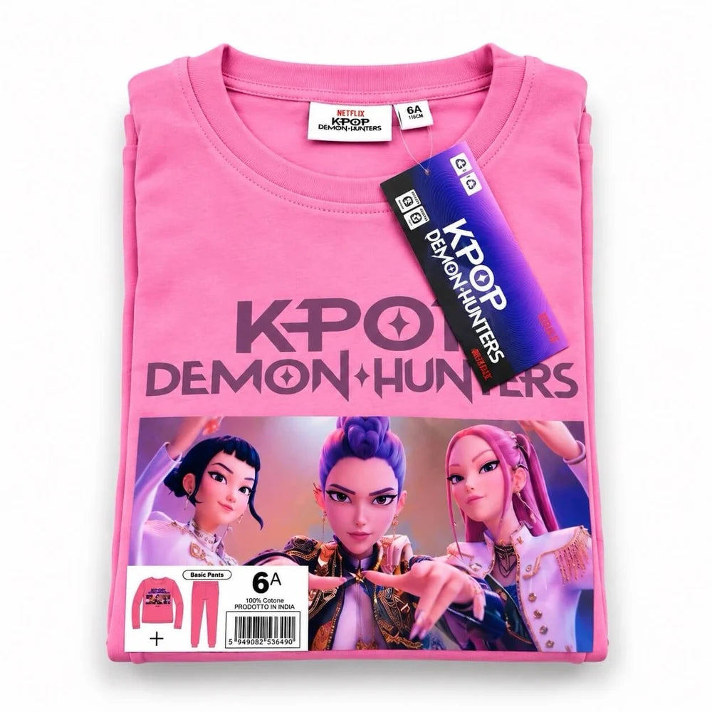 Pigiama K-Pop Demon Hunters bambina rosa – dettaglio