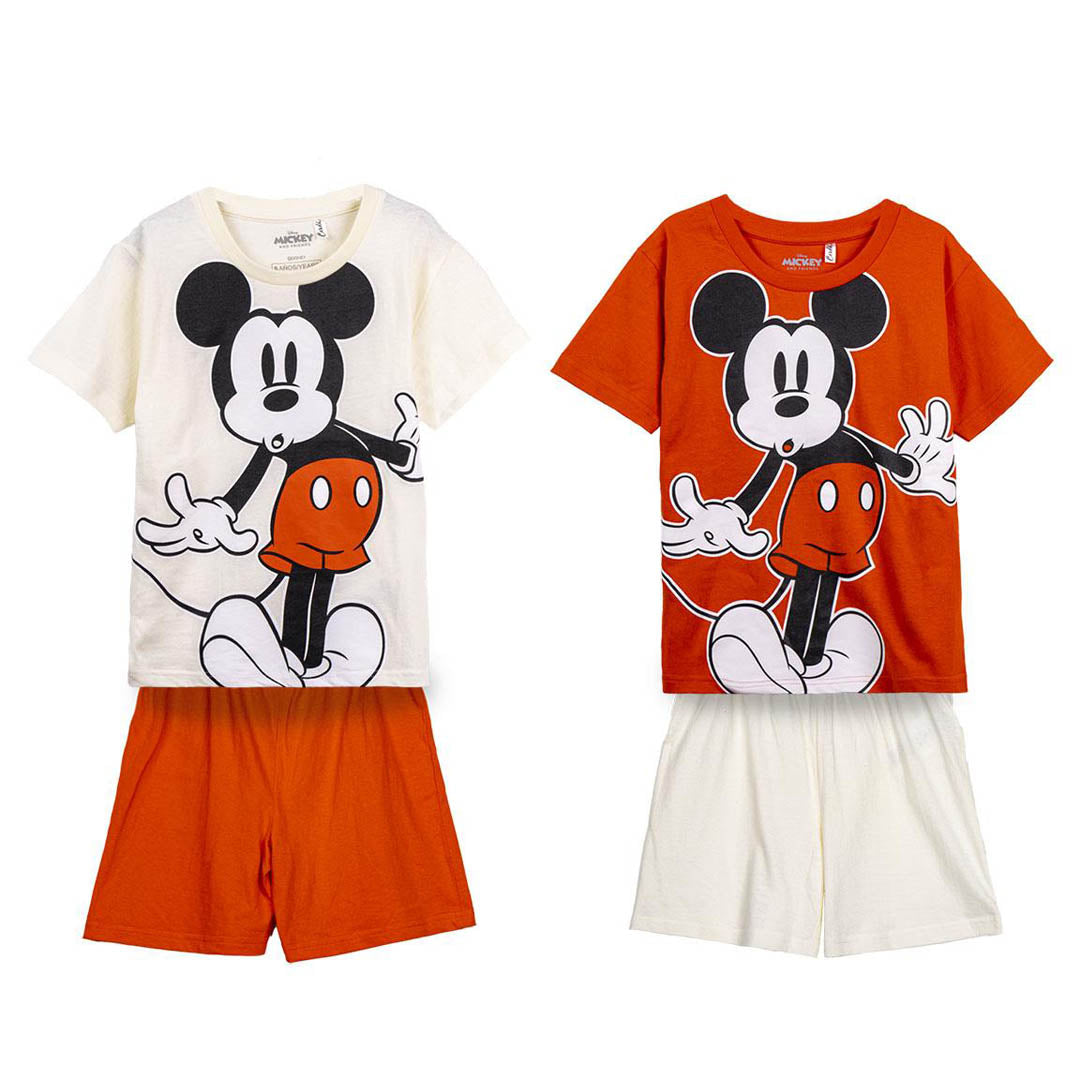 Pigiama corto Topolino con maglia bianca o rossa, licenza ufficiale Disney